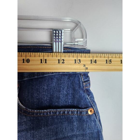 GAP Denim button fly mini jean skirt sz 26 raw hem boho festival rodeo y2k - Picture 8 of 9